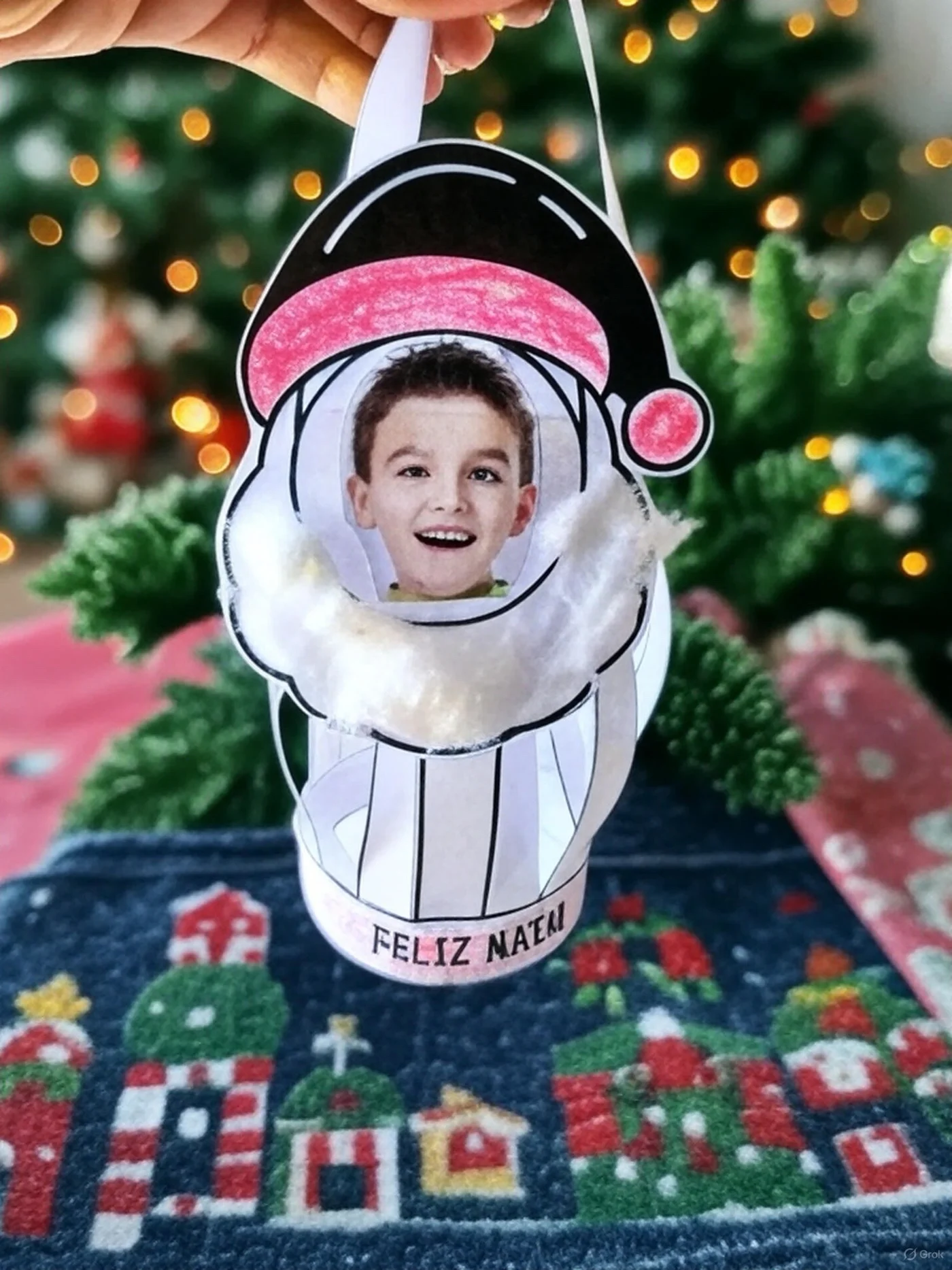 Lamparina de Natal com foto — amostra 4: Arquivo para impressão de uma lamparina de Natal em formato cilíndrico, ideal para…