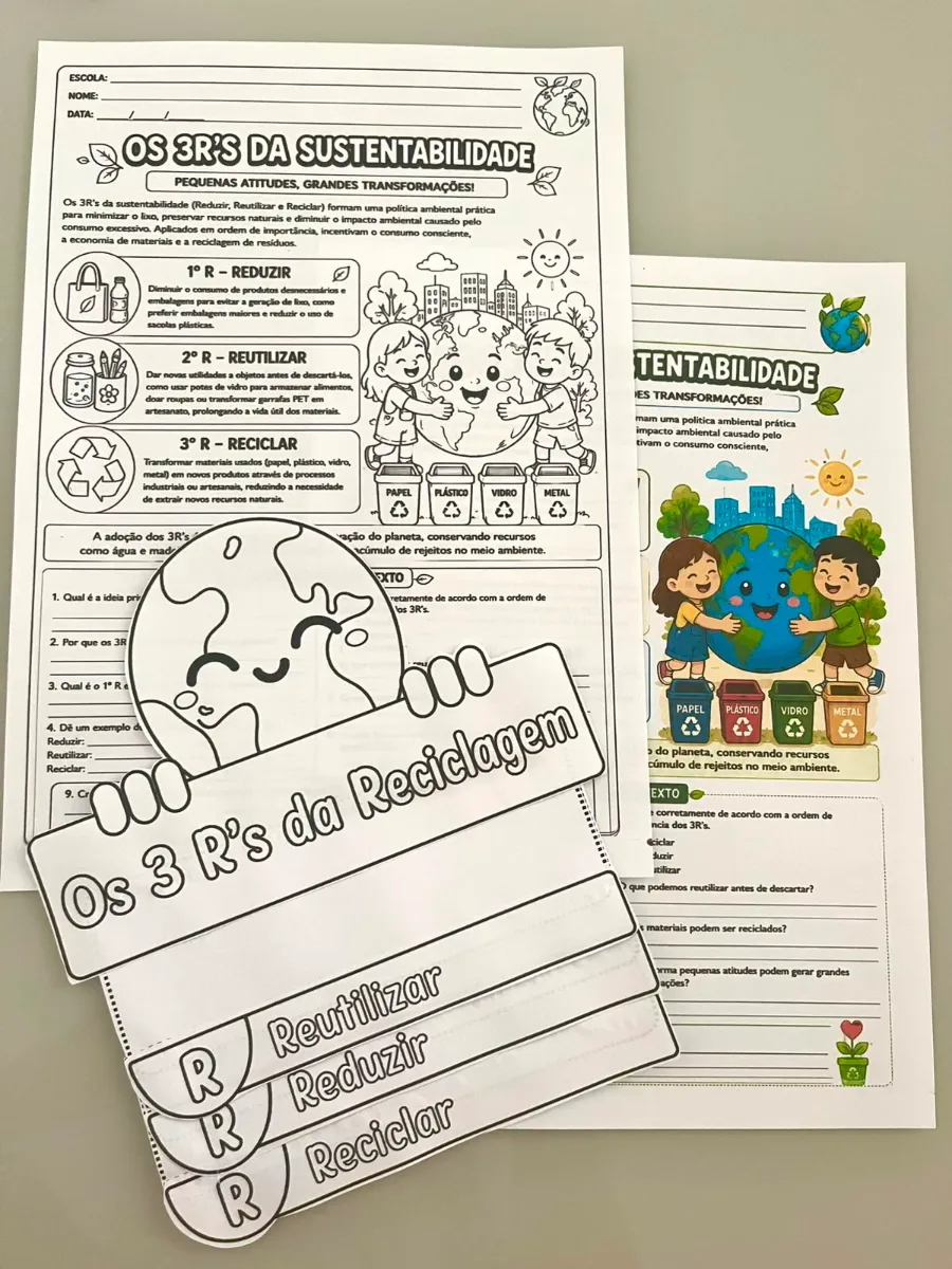LAPBOOK 3R'S da Sustentabilidade - Meio Ambiente — amostra 1: Transforme suas aulas sobre o Dia do Meio Ambiente em uma…