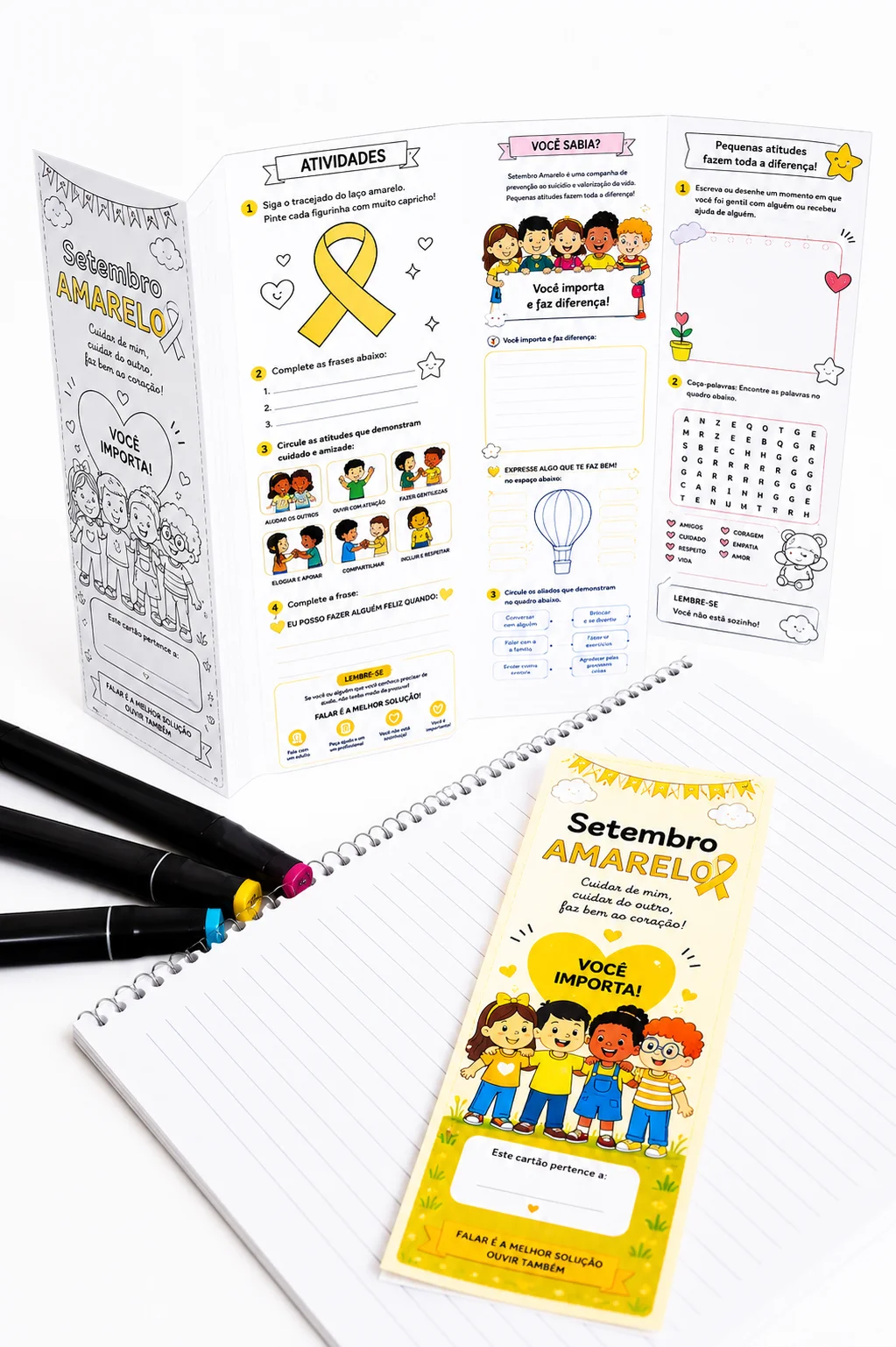 LAPBOOK / CARTÃO DE ATIVIDADES / LIVRINHO: SETEMBRO AMARELO — amostra 1: 📋 Informações Importantes do Material: