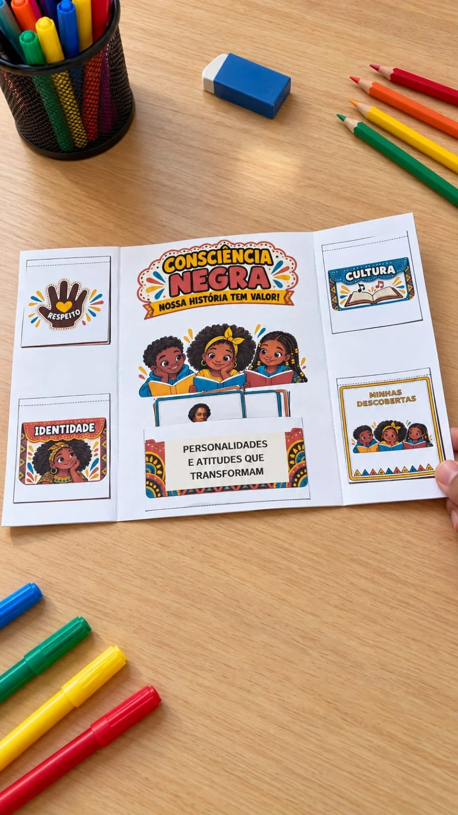 Lapbook Consciência Negra – Atividade Interativa PDF — amostra 1: ✊🏾🧡 LAPBOOK CONSCIÊNCIA NEGRA – NOSSA HISTÓRIA TEM VALOR!