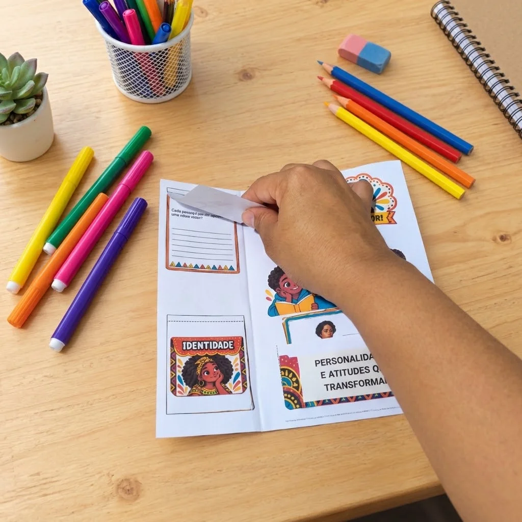 Lapbook Consciência Negra: Colorido e para Colorir — amostra 4: Lapbook Consciência Negra com fichas, cartões, minilivro e…