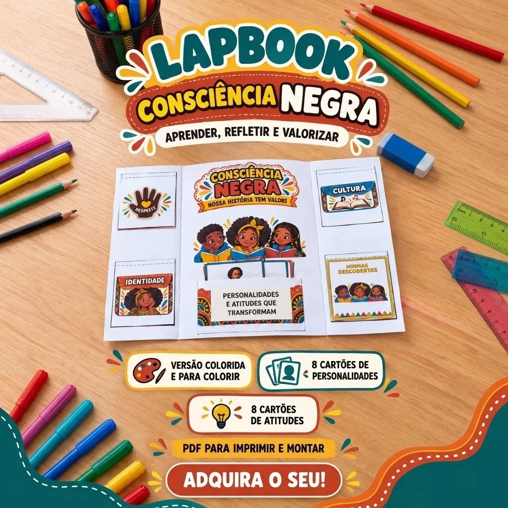 Lapbook Consciência Negra: Colorido e para Colorir — capa do material