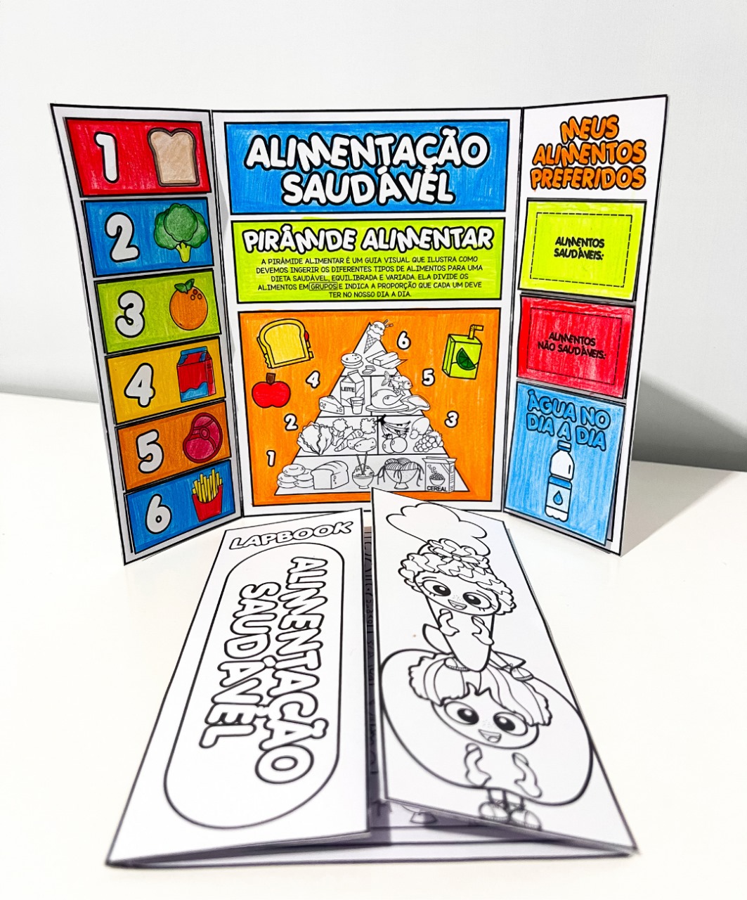 Lapbook de alimentação saudável para imprimir — amostra 3: O que vem no PDF