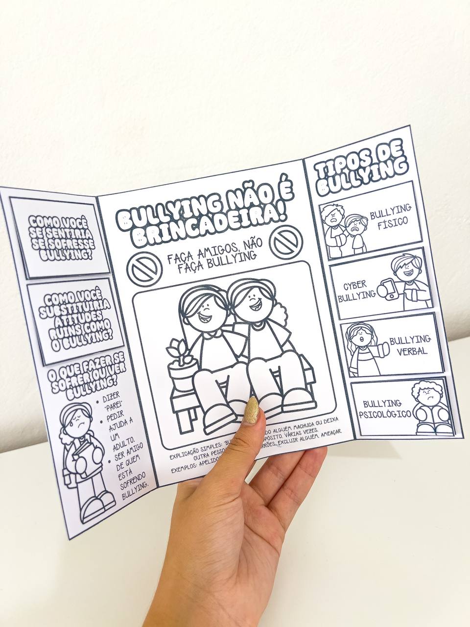 Lapbook de bullying para imprimir – 3º ano — amostra 3: Quais assuntos estão no PDF