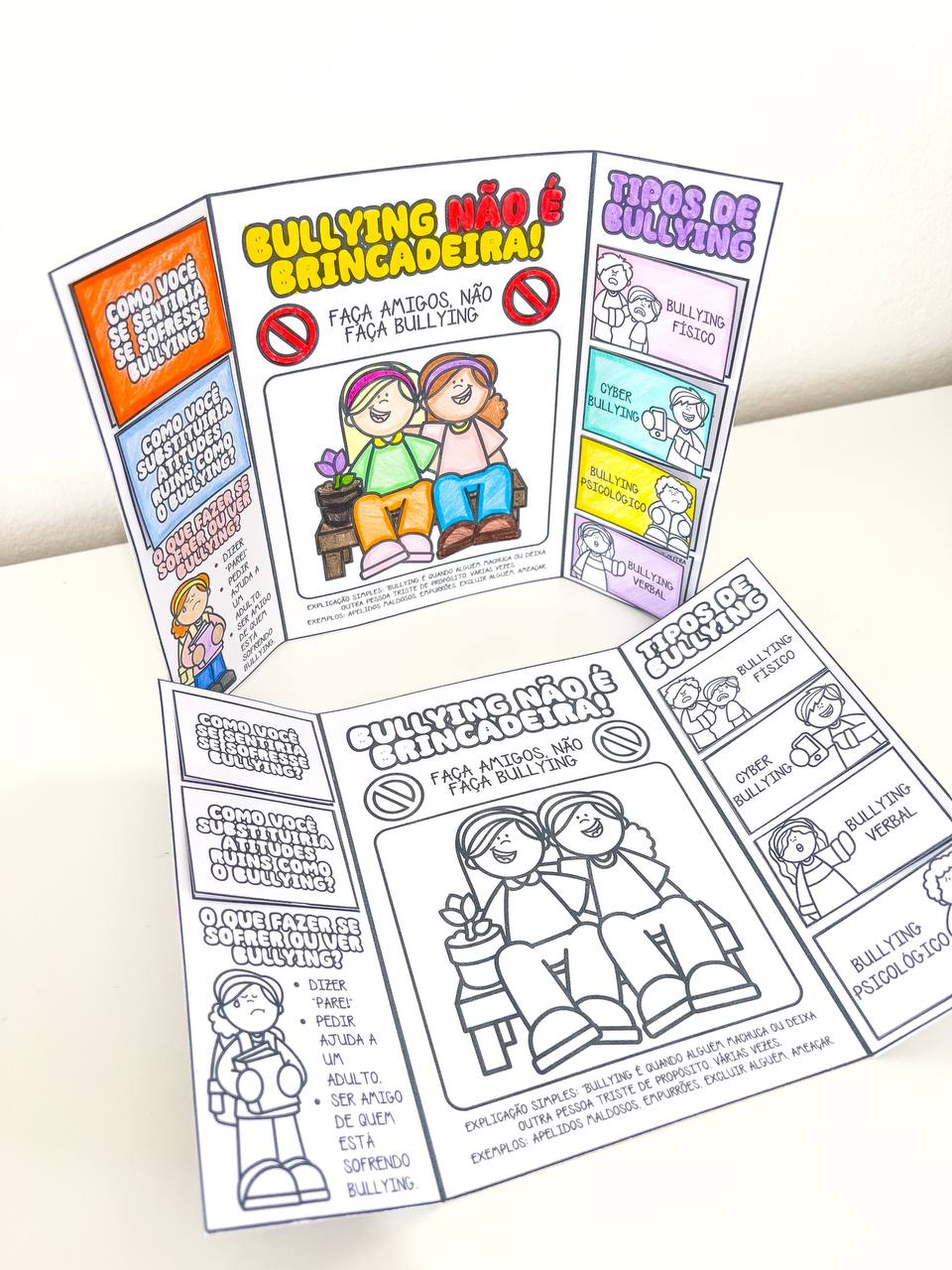 Lapbook de bullying para imprimir – 3º ano — amostra 4: Para quais professores e turmas