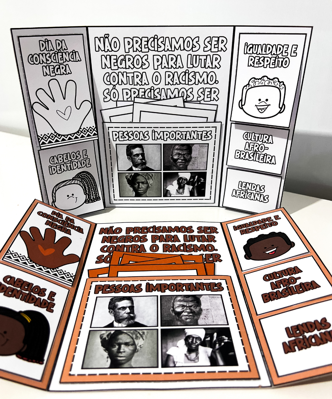 Lapbook de Consciência Negra para imprimir — amostra 1: Uma proposta impressa para abordar a Consciência Negra