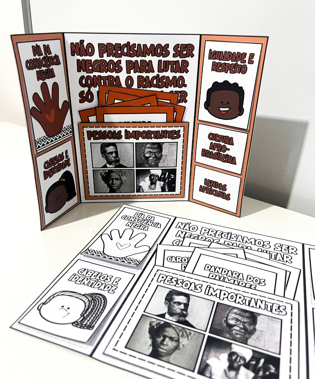 Lapbook de Consciência Negra para imprimir — amostra 3: O que está disponível no PDF
