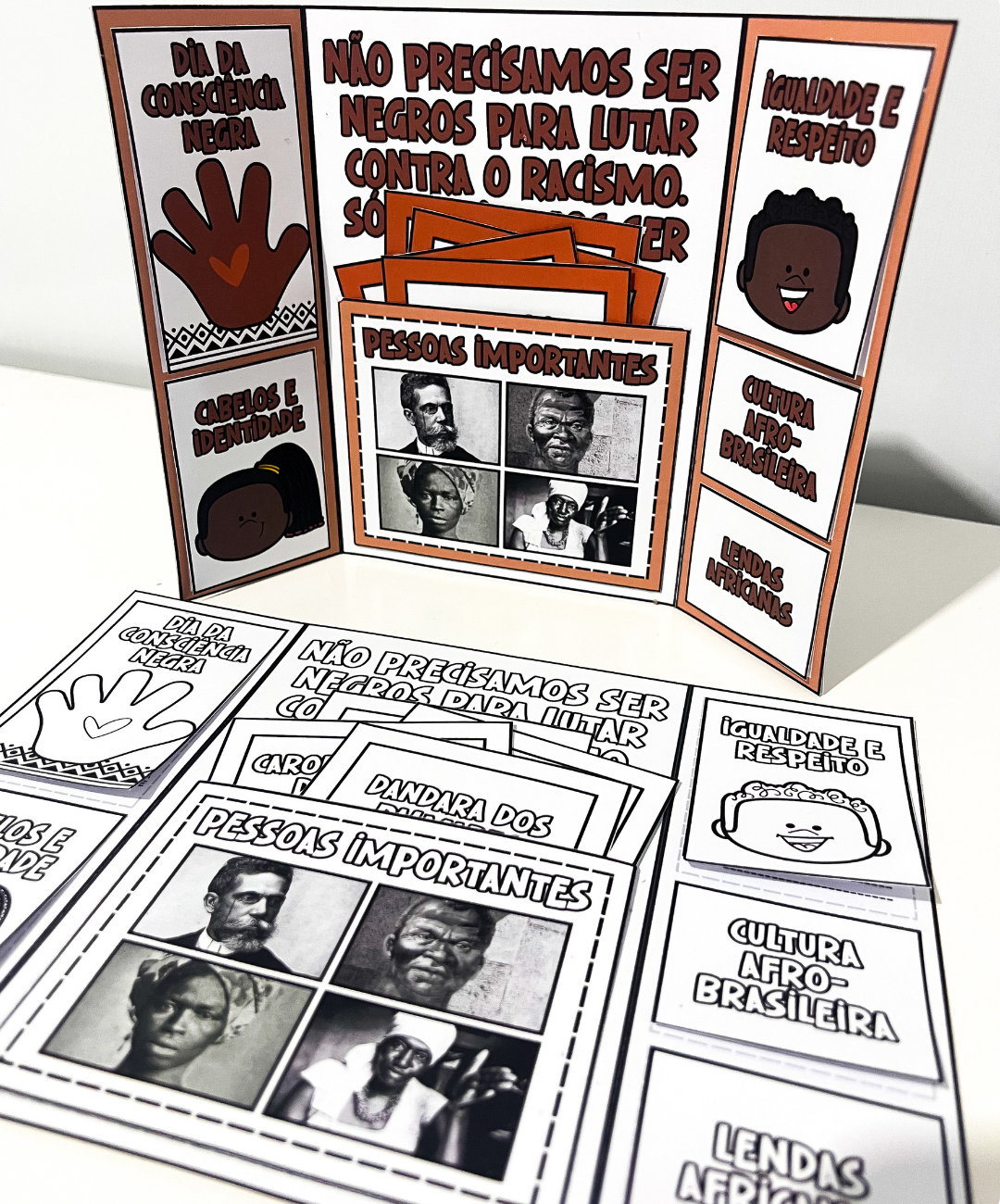 Lapbook de Consciência Negra para imprimir — amostra 5: Leve o tema da Consciência Negra à sala com um lapbook em PDF
