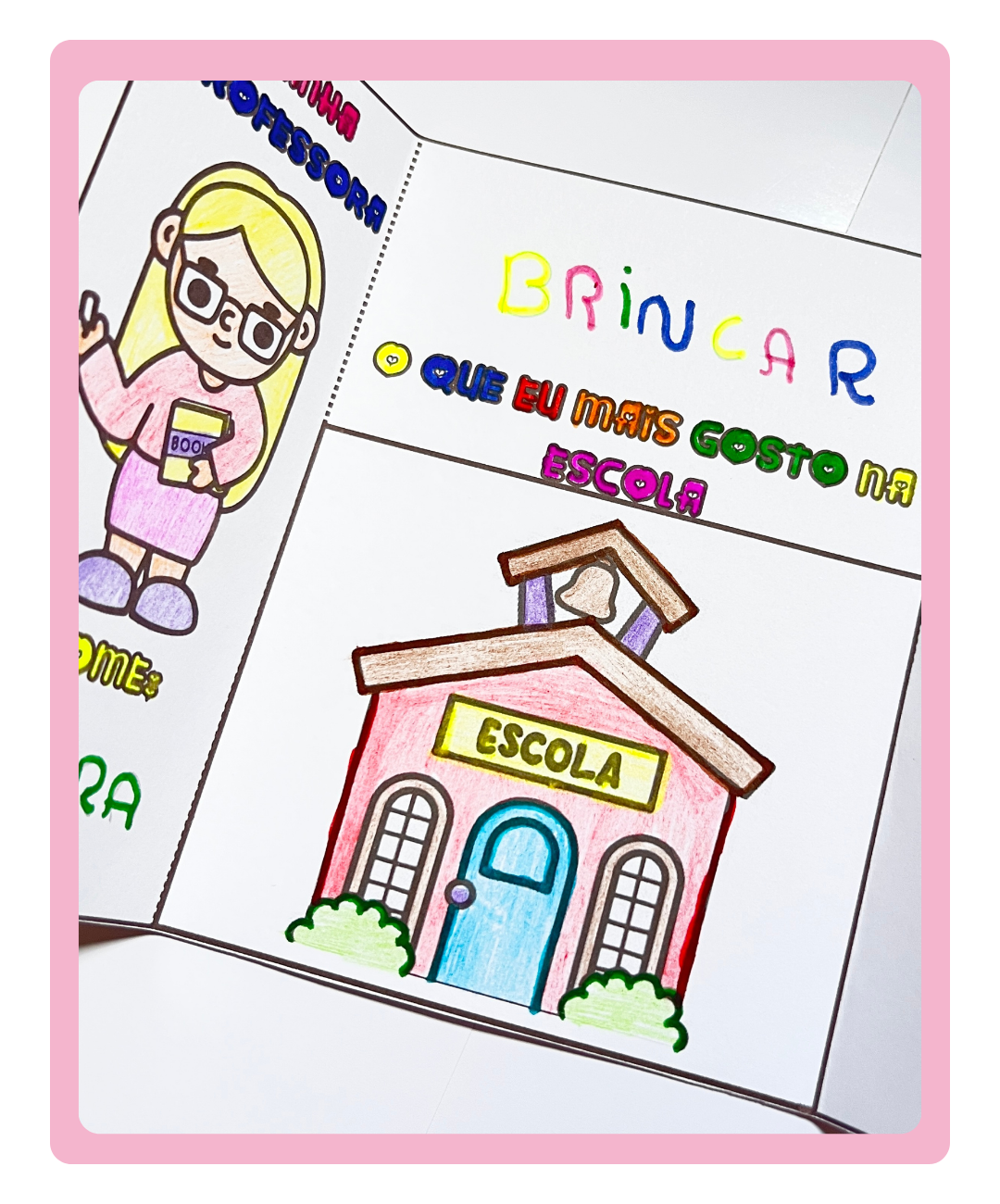 Lapbook de Dia da Escola para imprimir — amostra 3: O que está incluído no arquivo