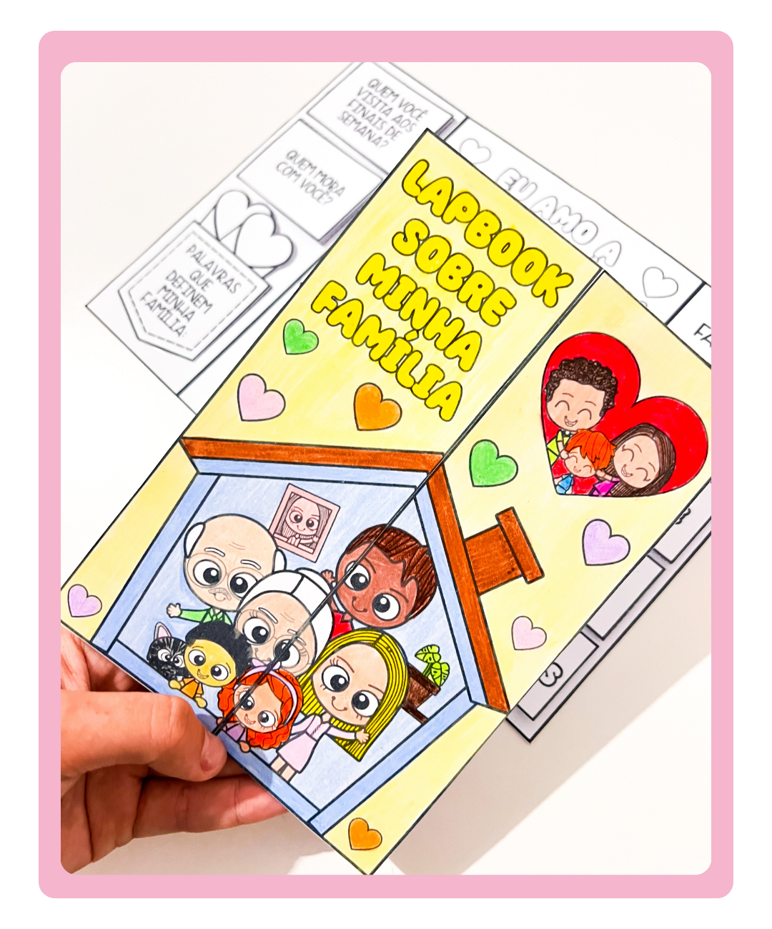 Lapbook de família para imprimir — amostra 1: Como aplicar o lapbook em sala