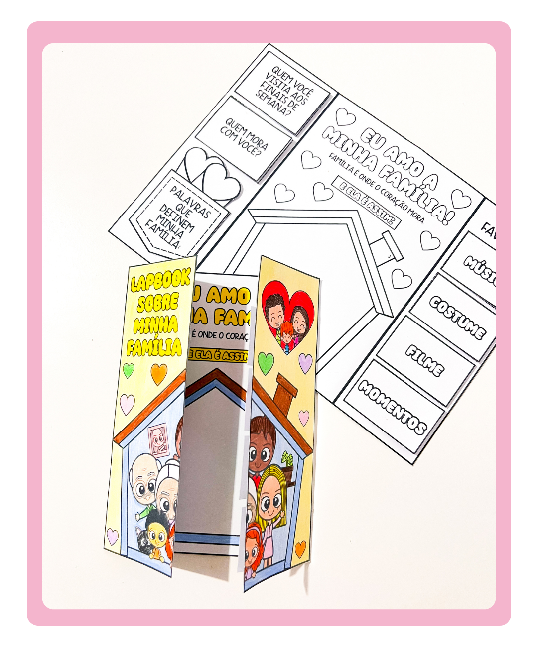 Lapbook de família para imprimir — amostra 2: O que acompanha o arquivo