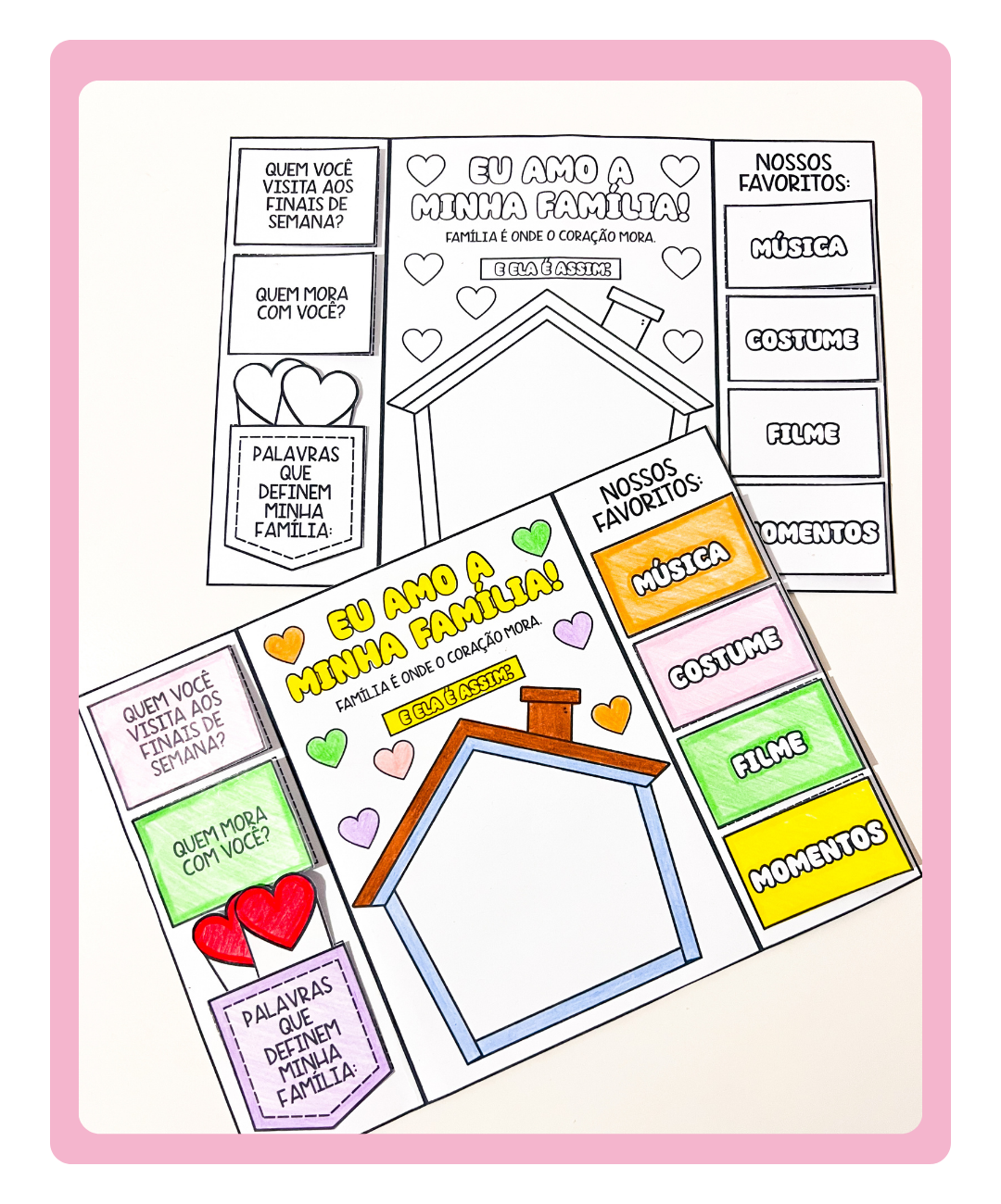 Lapbook de família para imprimir — amostra 3: Uma atividade para explorar os vínculos familiares