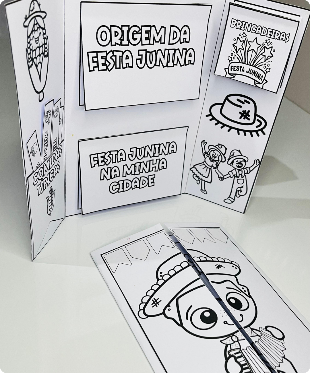 Lapbook de festa junina para imprimir — amostra 1: Uma atividade impressa para trabalhar a festa junina