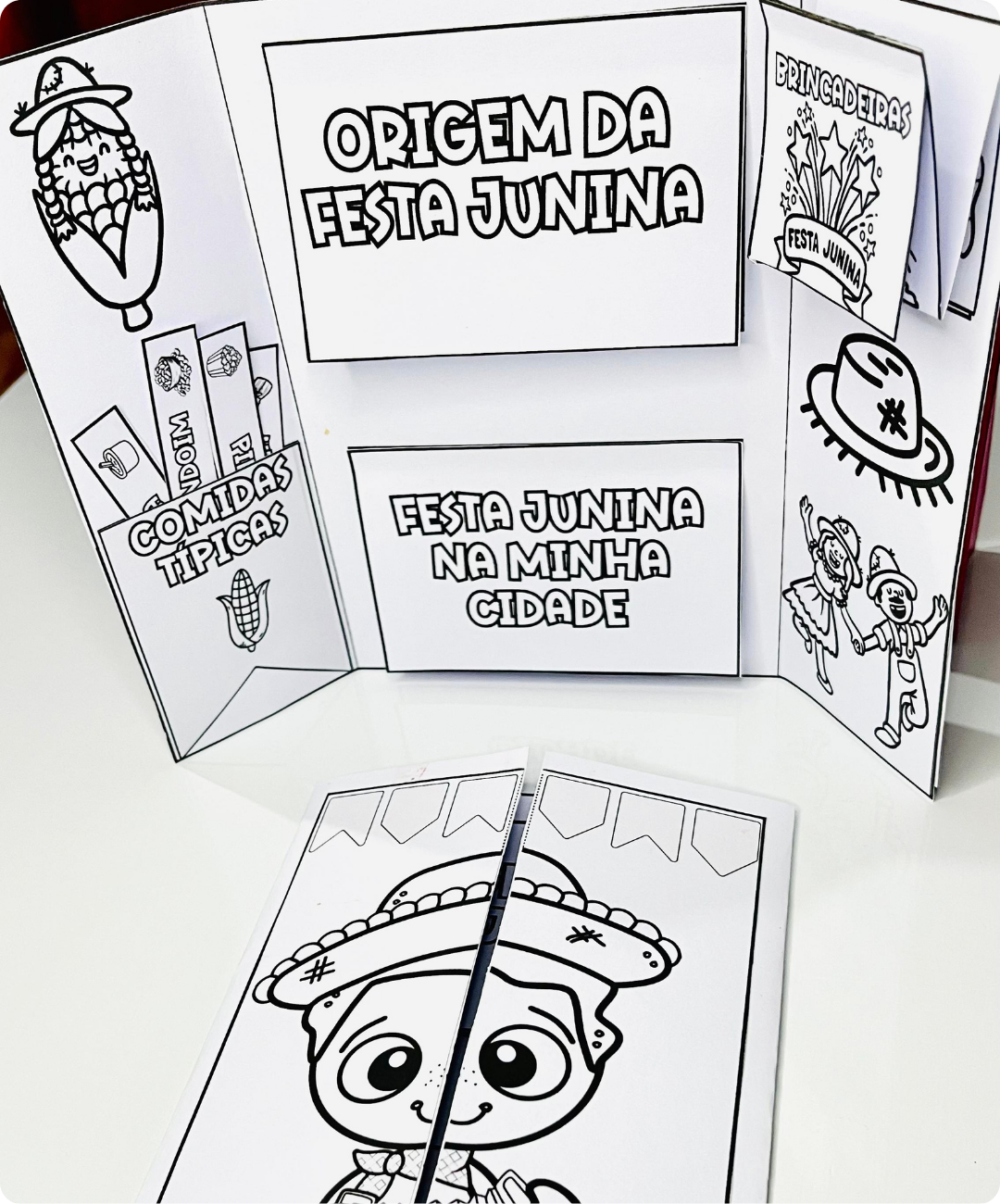 Lapbook de festa junina para imprimir — amostra 5: Leve o tema das festas juninas à turma com um lapbook em PDF para imprimir