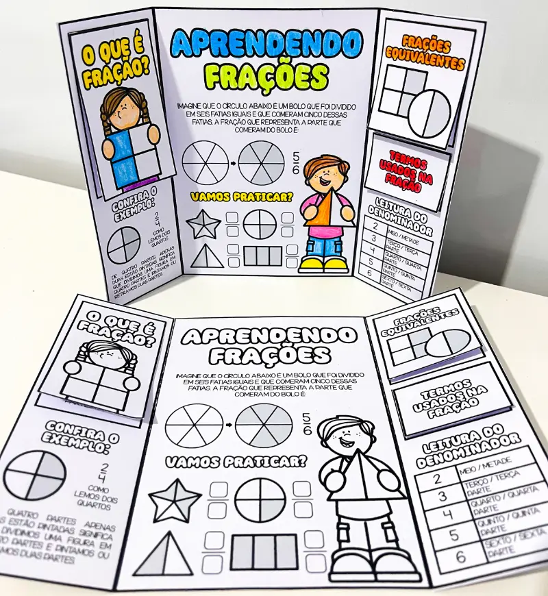 Lapbook de Frações: Aprendizado Interativo para os Anos Iniciais — amostra 1: Lapbook de frações para explorar partes de um…