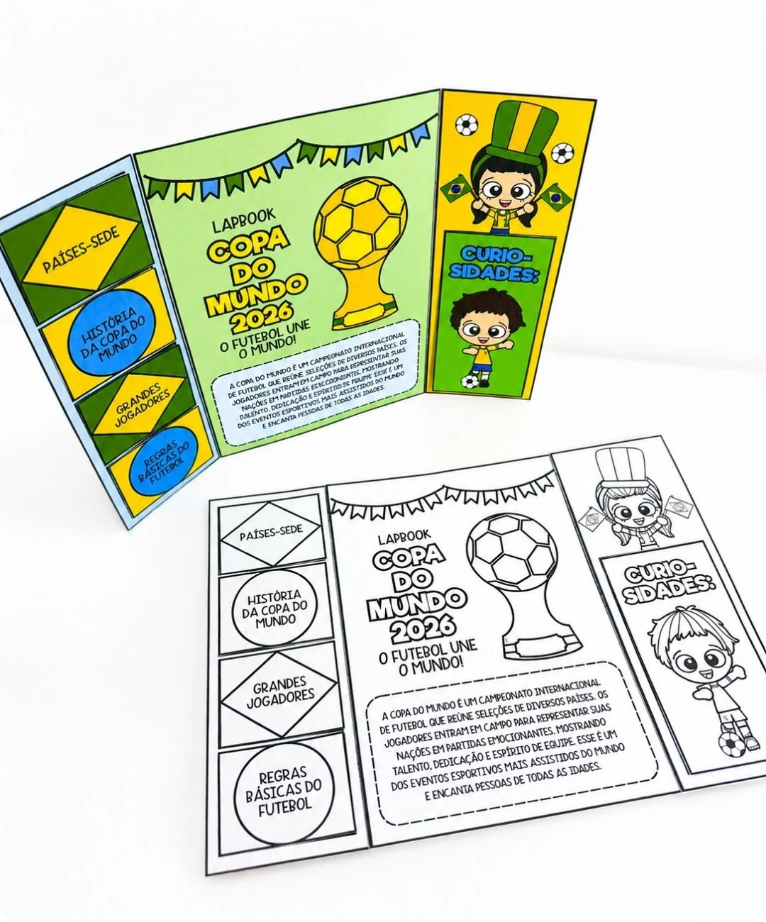 Lapbook de futebol para imprimir: Copa do Mundo 2026 — amostra 5: Leve o futebol para a sala com um lapbook em PDF sobre o…