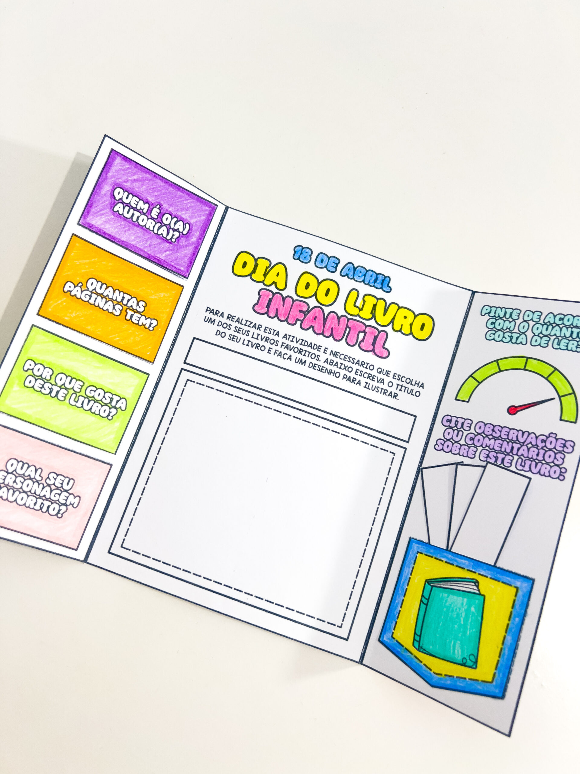 Lapbook de livro favorito para imprimir — amostra 3: O que compõe o material