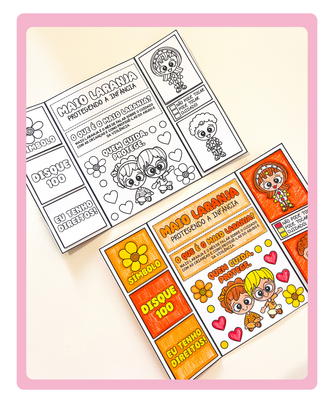 Lapbook de Maio Laranja para imprimir — amostra 2: Como conduzir a atividade em sala