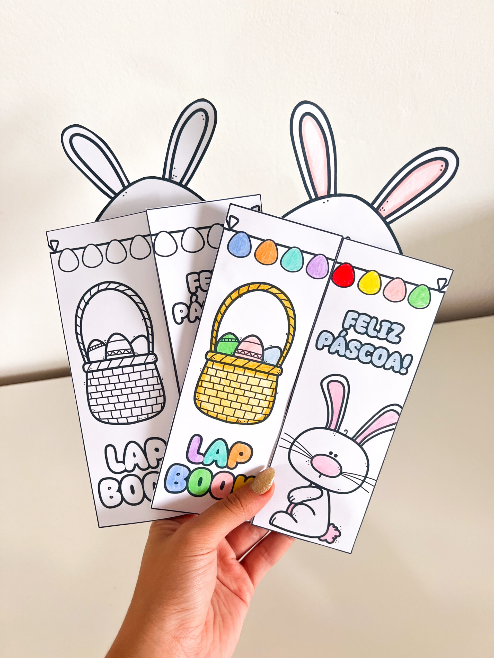 Lapbook de Páscoa com coelho para imprimir — amostra 1: Da impressão à atividade com a turma