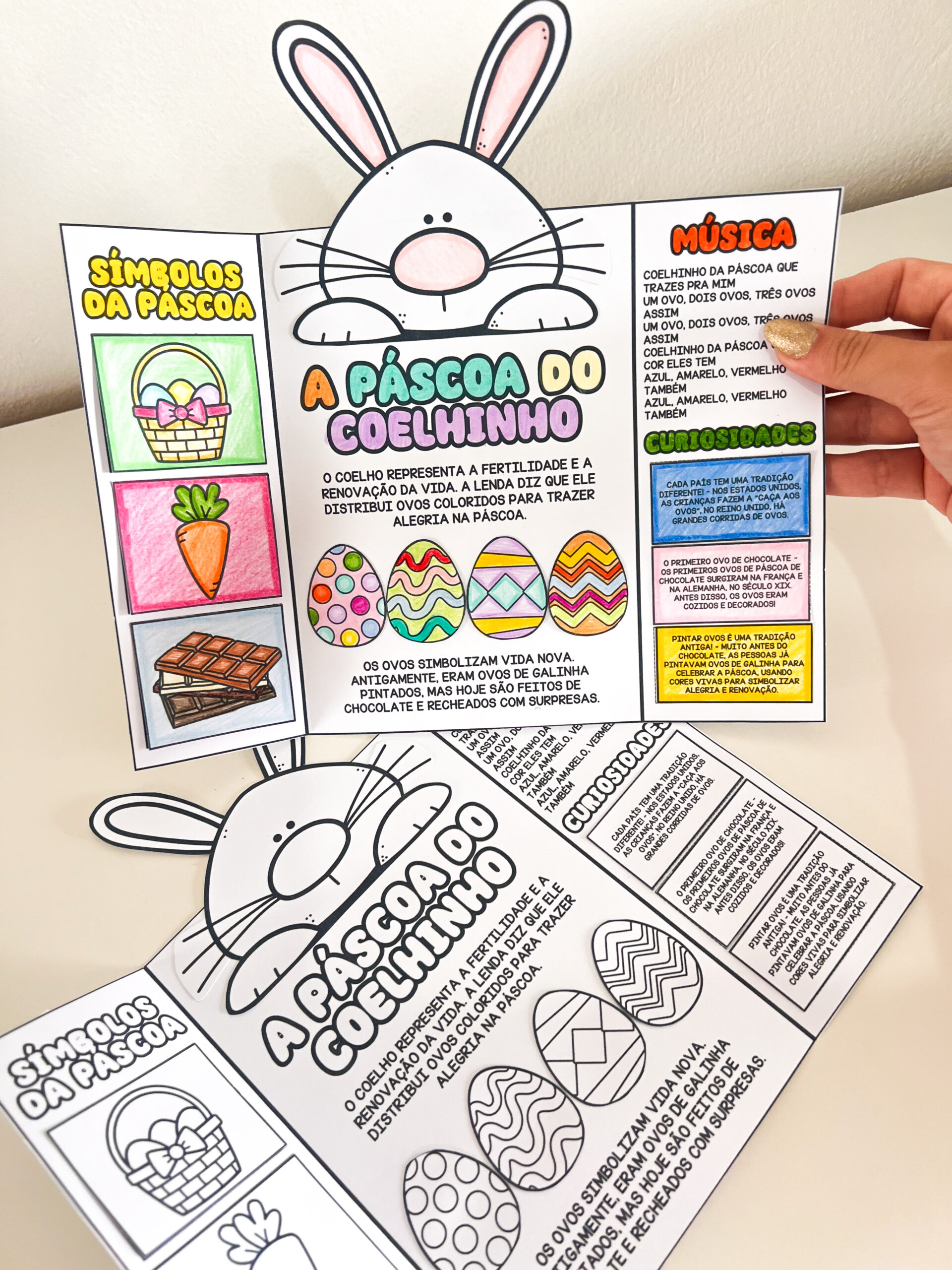 Lapbook de Páscoa com coelho para imprimir — amostra 7: Leve uma proposta prática de Páscoa para a turma: um lapbook com…