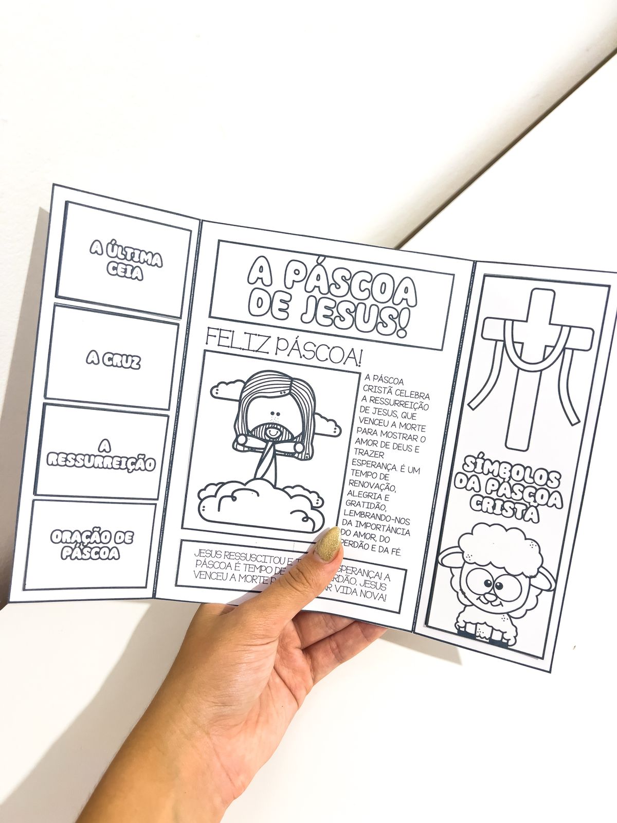 Lapbook de Páscoa cristã para imprimir — amostra 5: Leve o significado cristão da Páscoa para a sala com um lapbook em PDF