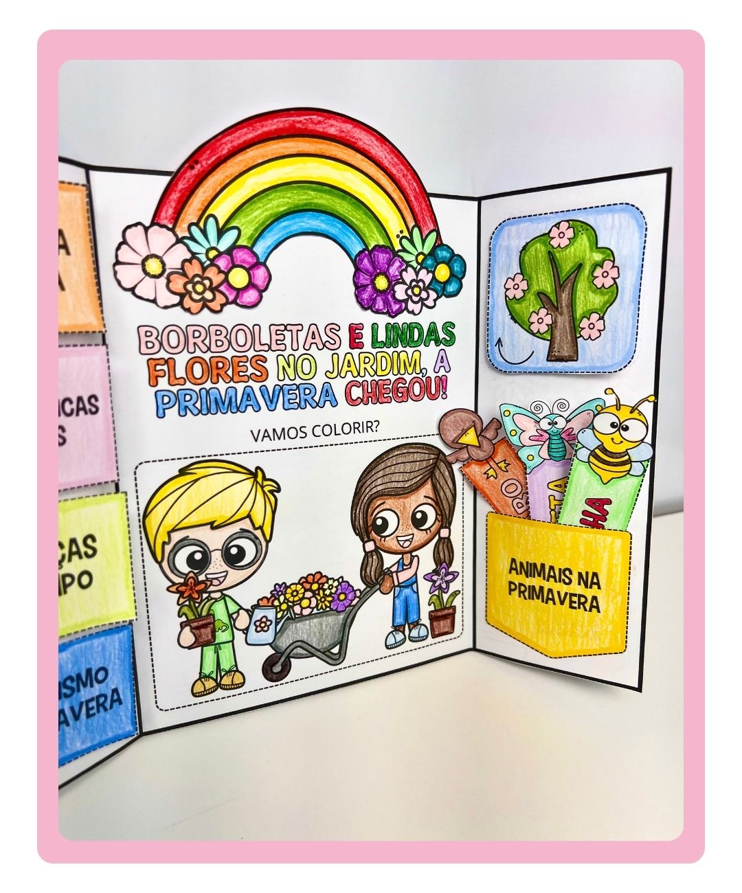 Lapbook de primavera para imprimir na Educação Infantil — amostra 3: O que está incluído no PDF