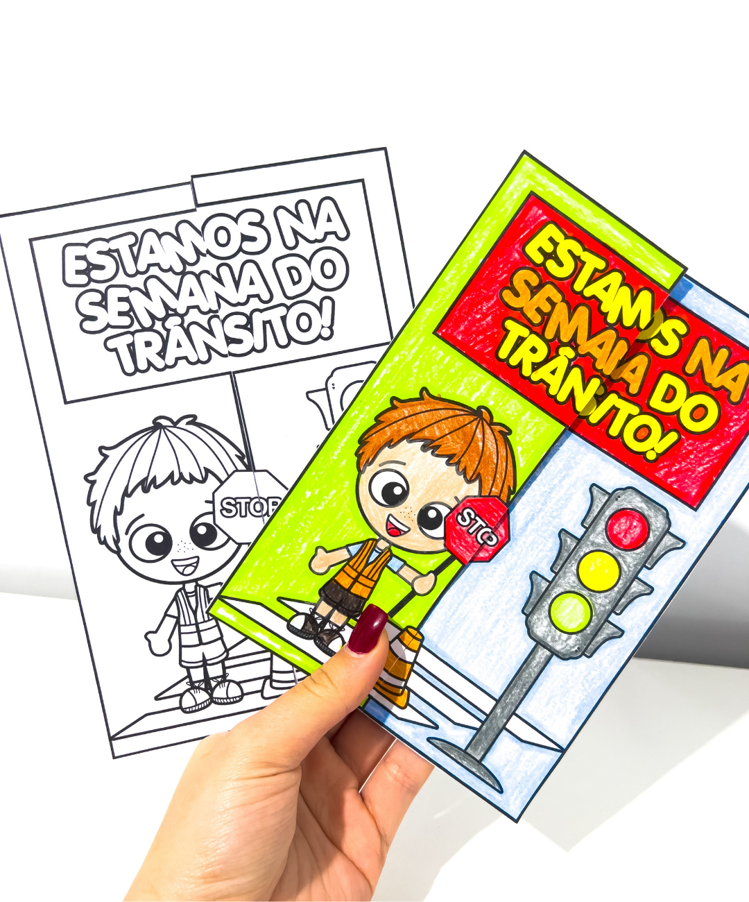 Lapbook de trânsito para imprimir nos anos iniciais — amostra 1: Uma atividade impressa para conversar sobre o trânsito