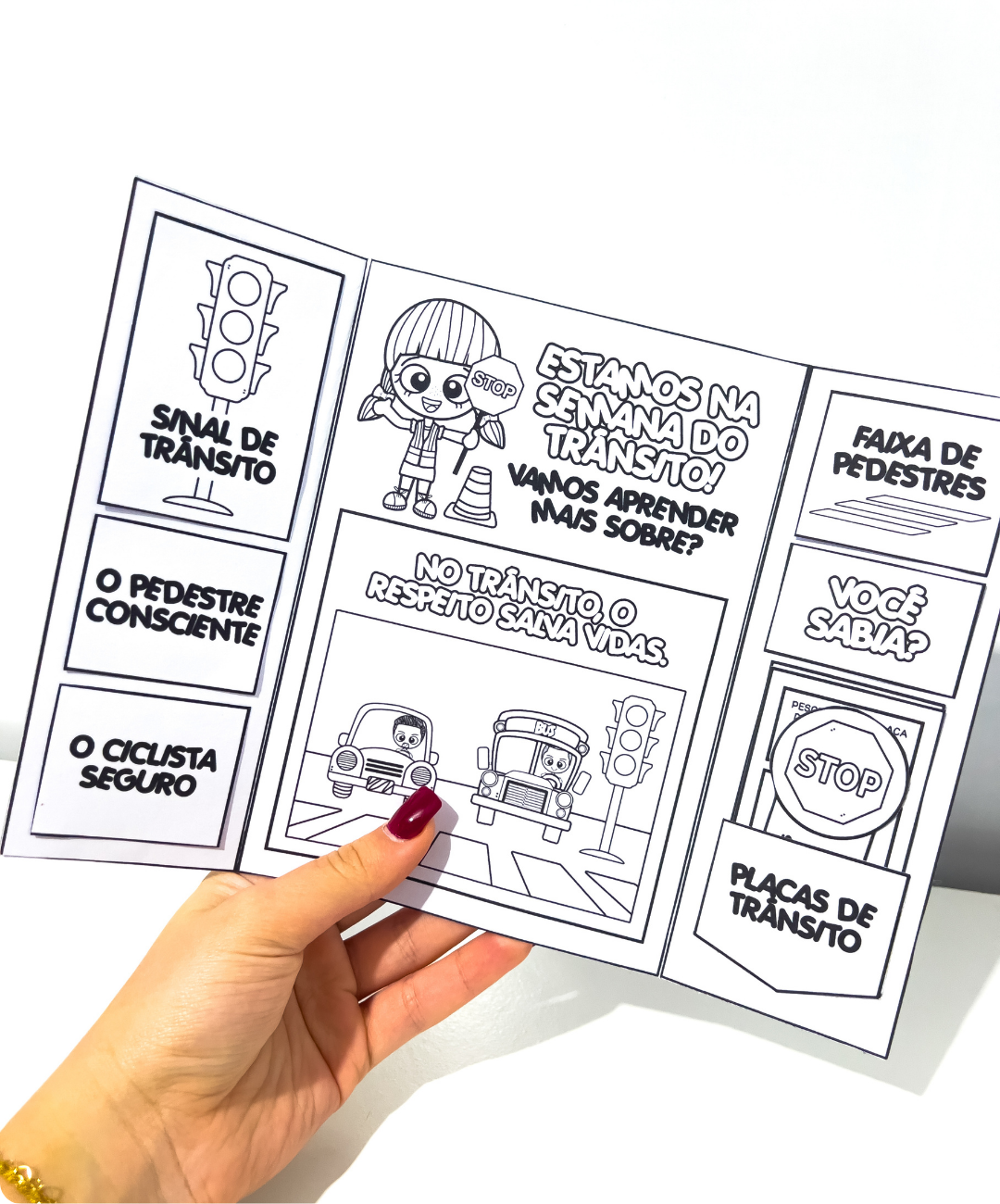 Lapbook de trânsito para imprimir nos anos iniciais — amostra 3: O que o PDF oferece