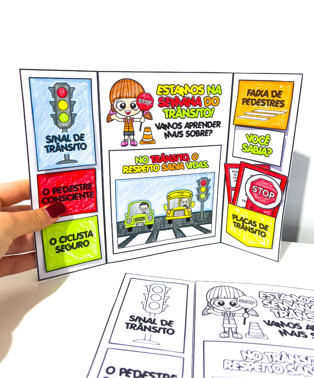 Lapbook de trânsito para imprimir nos anos iniciais — amostra 5: Leve a segurança no trânsito para a sala com um lapbook em…