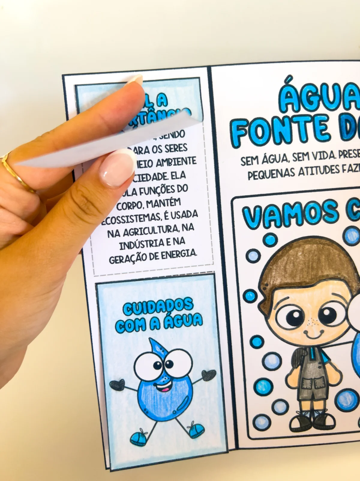 Lapbook Dia da Água – Material Pedagógico — amostra 3: Neste arquivo contém o modelo do lapbook em preto e branco para…
