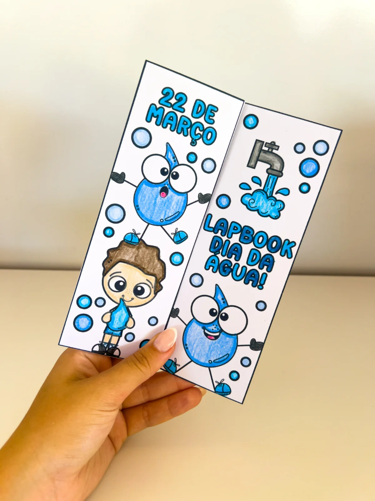 Lapbook Dia da Água – Material Pedagógico — amostra 5: Neste arquivo contém o modelo do lapbook em preto e branco para…