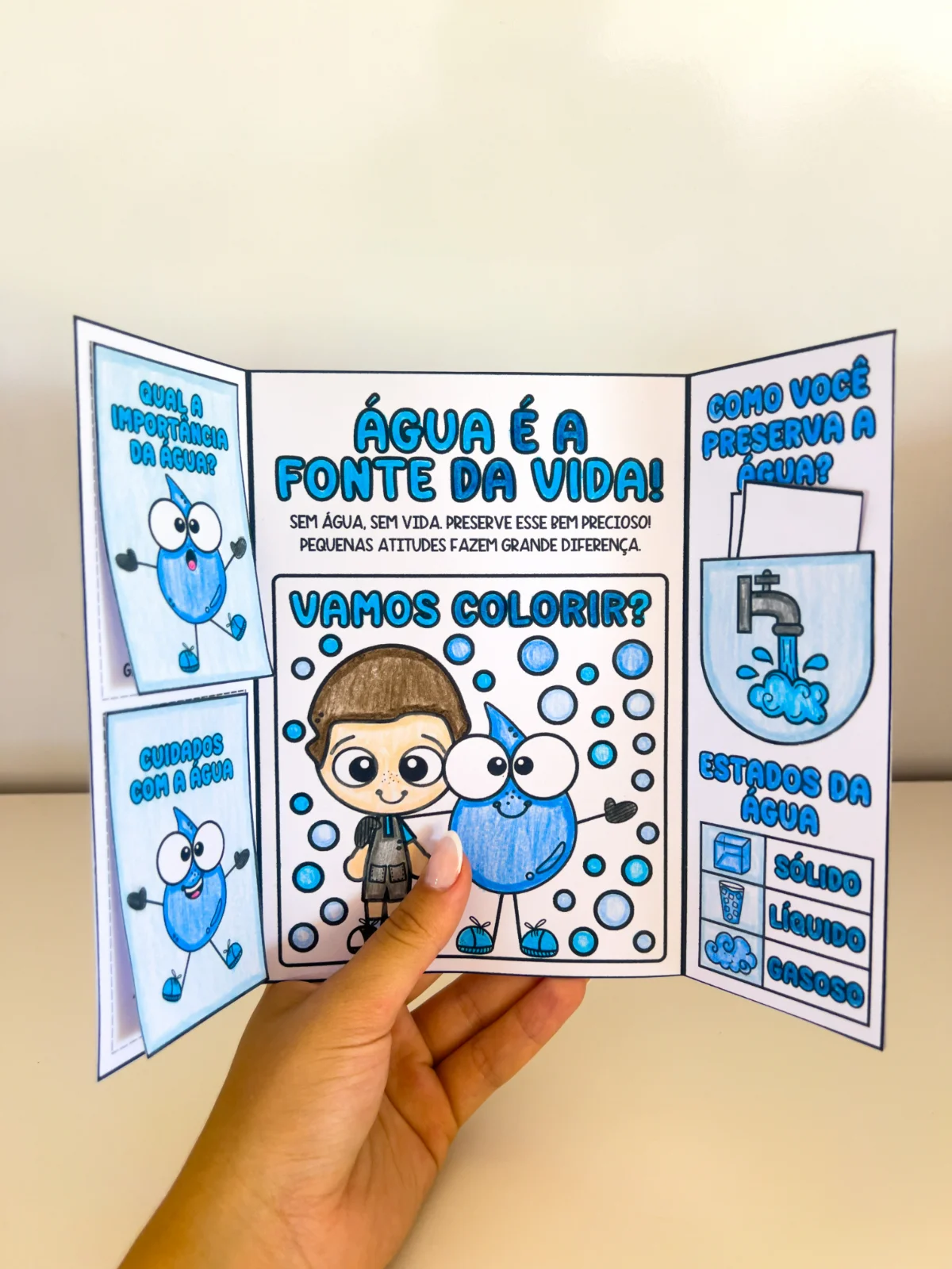 Lapbook Dia da Água – Material Pedagógico — amostra 6: Neste arquivo contém o modelo do lapbook em preto e branco para…