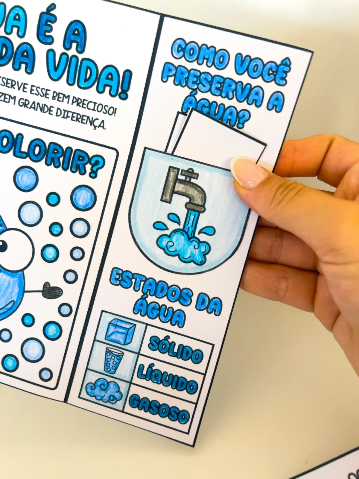 Lapbook Dia da Água – Material Pedagógico — amostra 7: Neste arquivo contém o modelo do lapbook em preto e branco para…