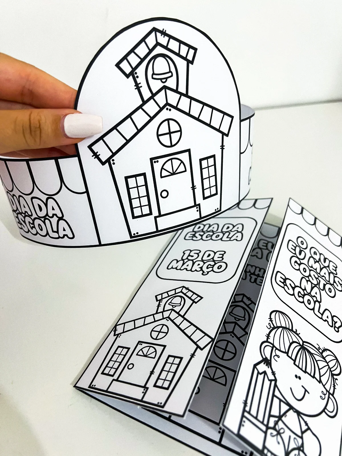 Lapbook Dia da Escola + Coroa para Colorir | Atividade Interativa Educação Infantil — amostra 3: O Lapbook e Coroa Dia da…