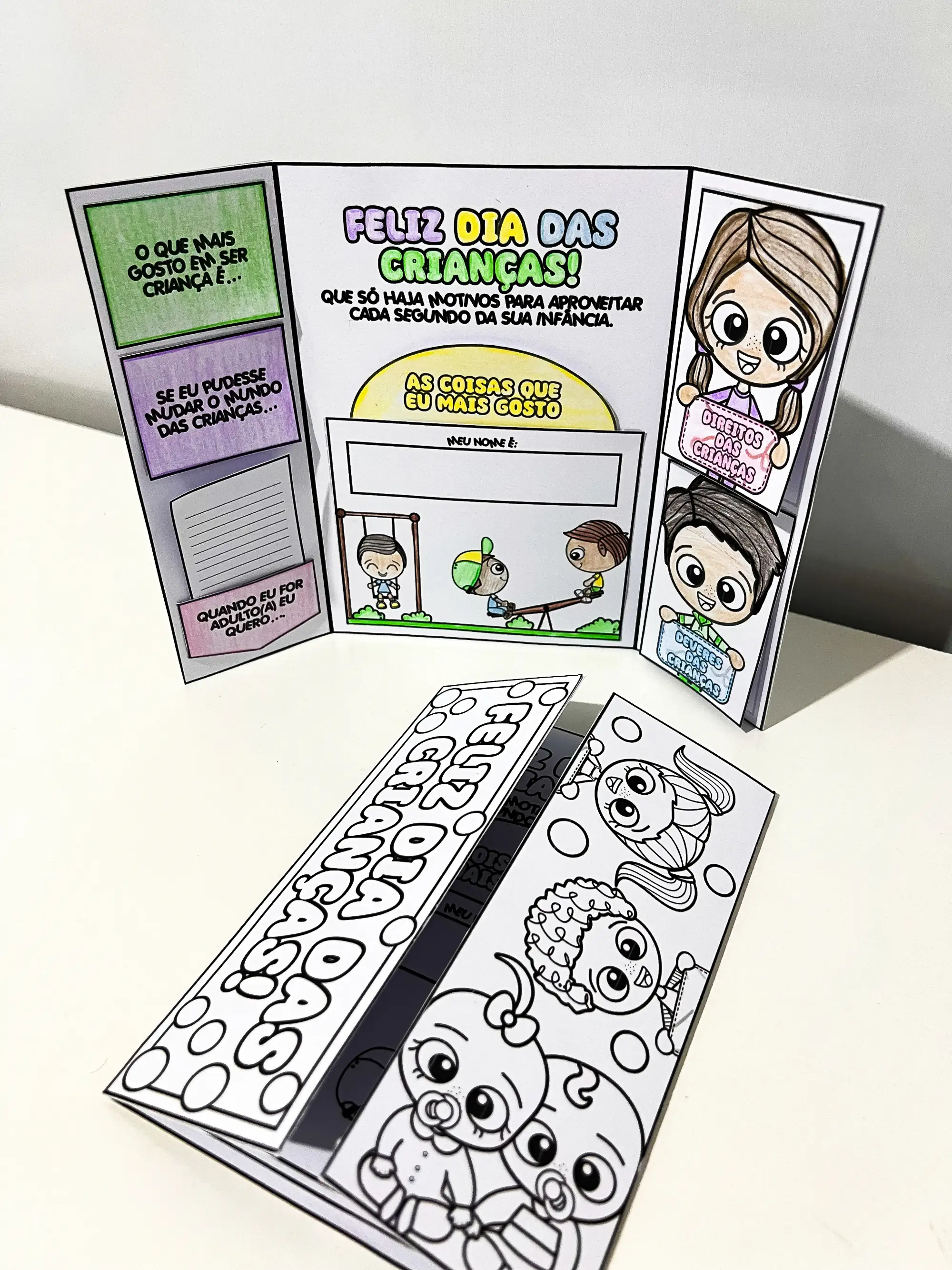 Lapbook Dia das Crianças – Atividade para Colorir — amostra 4: Lapbook educativo e divertido para trabalhar o Dia das…