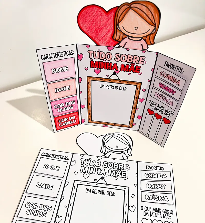 Lapbook Dia das Mães: Tudo Sobre Minha Mãe para Colorir — amostra 1: Lapbook Dia das Mães: uma homenagem feita pela criança