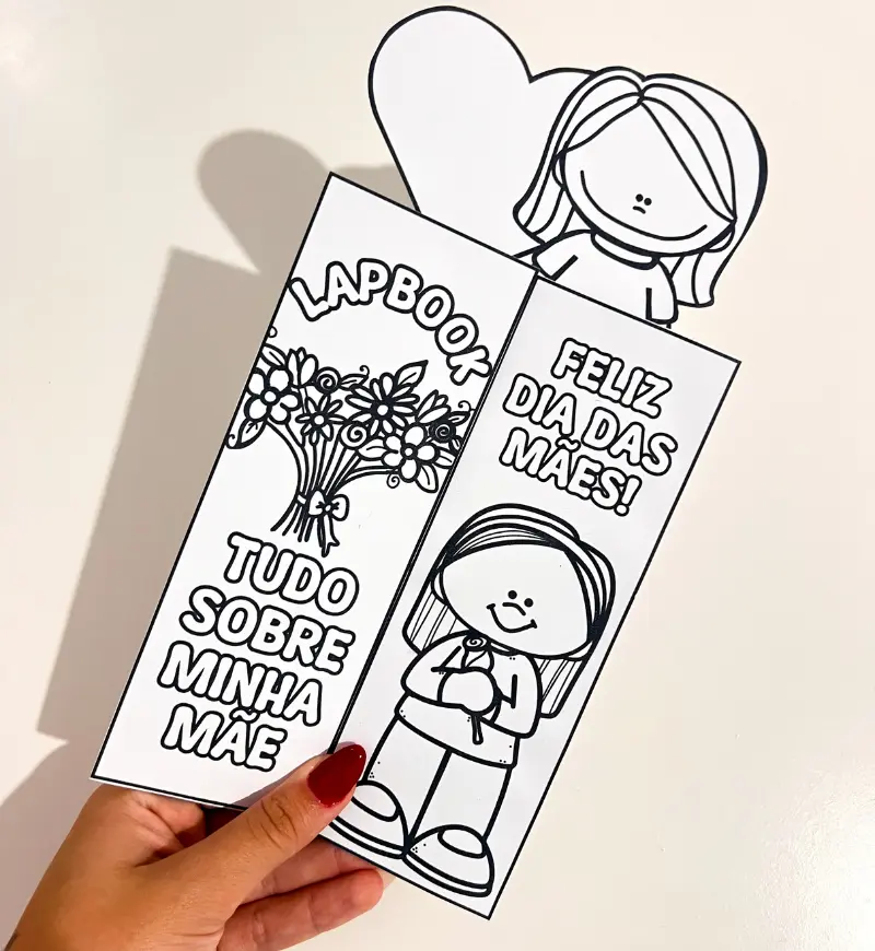 Lapbook Dia das Mães: Tudo Sobre Minha Mãe para Colorir — amostra 5: Um PDF para imprimir e colorir que transforma…