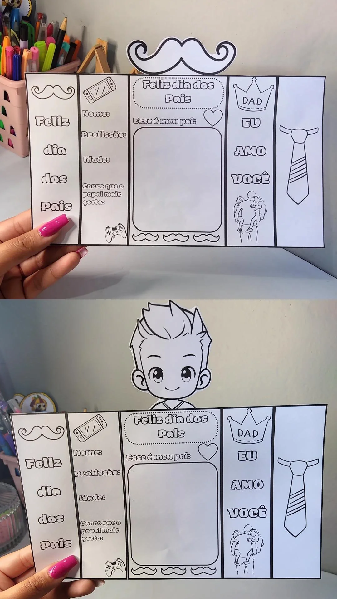 Lapbook dia dos pais para colorir ( 4 versões) — capa do material