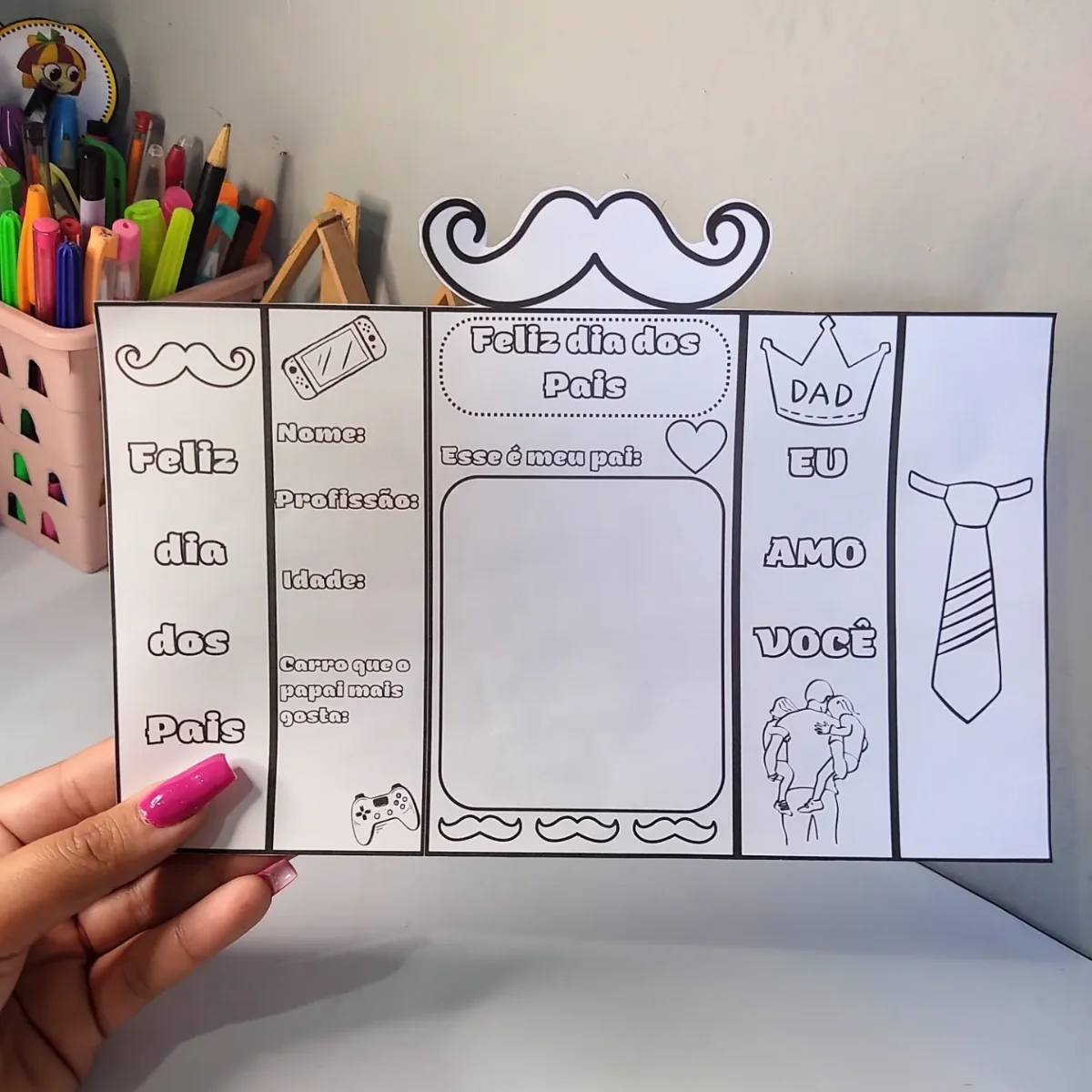 Lapbook Dia dos Pais – PDF para Imprimir — amostra 2: O Lapbook Dia dos Pais é uma atividade pedagógica encantadora que une…