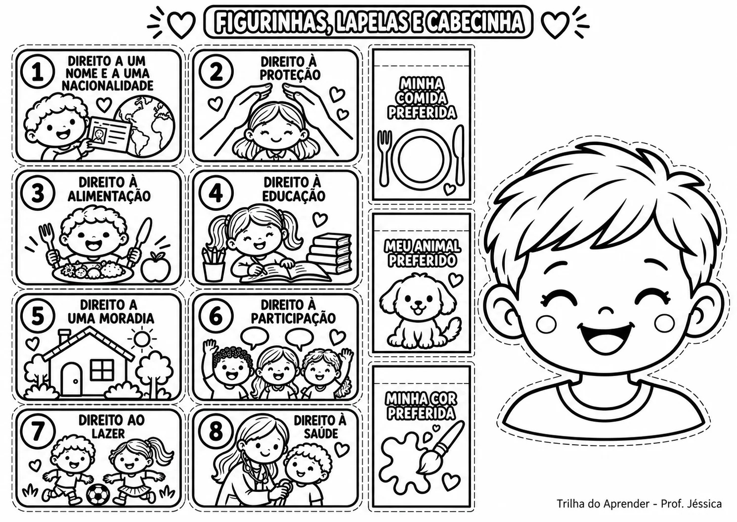 Lapbook Direitos da Criança – Dia das Crianças — amostra 6: Lapbook interativo sobre os direitos da criança, com lapelas,…