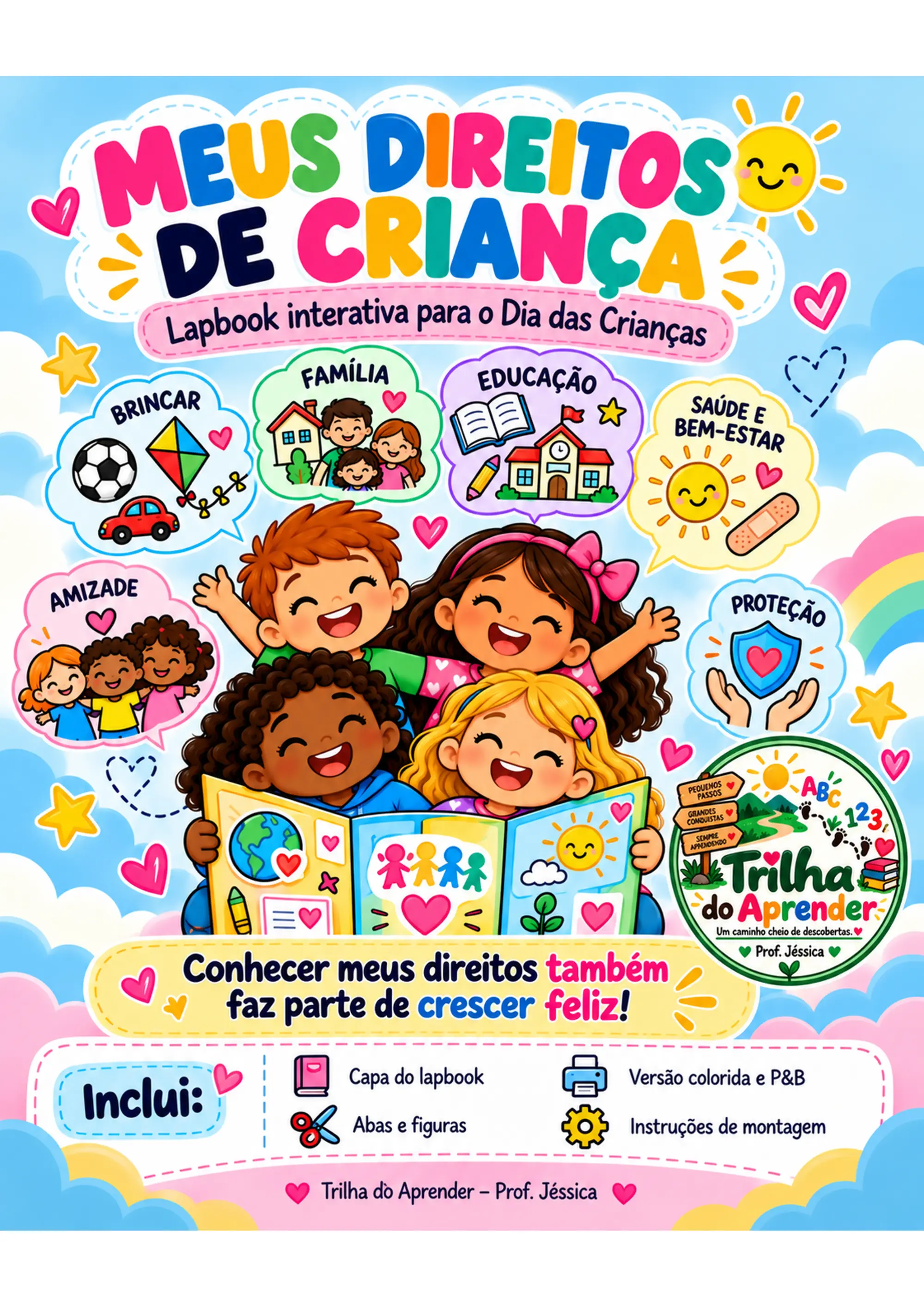Lapbook Direitos da Criança – Dia das Crianças — Jogos pedagógicos para Educação Infantil: Lapbook interativo sobre os…
