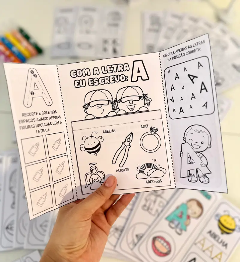 Lapbook do Alfabeto em PDF com Boquinhas Fonoarticulatórias — amostra 3: Como usar em sala de aula