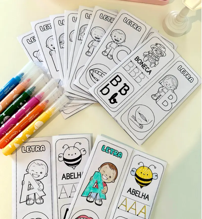 Lapbook do Alfabeto em PDF com Boquinhas Fonoarticulatórias — amostra 5: Explore letras e sons com o Lapbook do Alfabeto em…