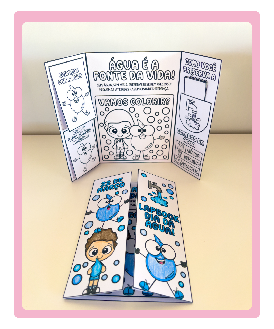 Lapbook do Dia da Água para imprimir — Educação Infantil — amostra 1: Uma proposta para colorir e montar no Dia da Água