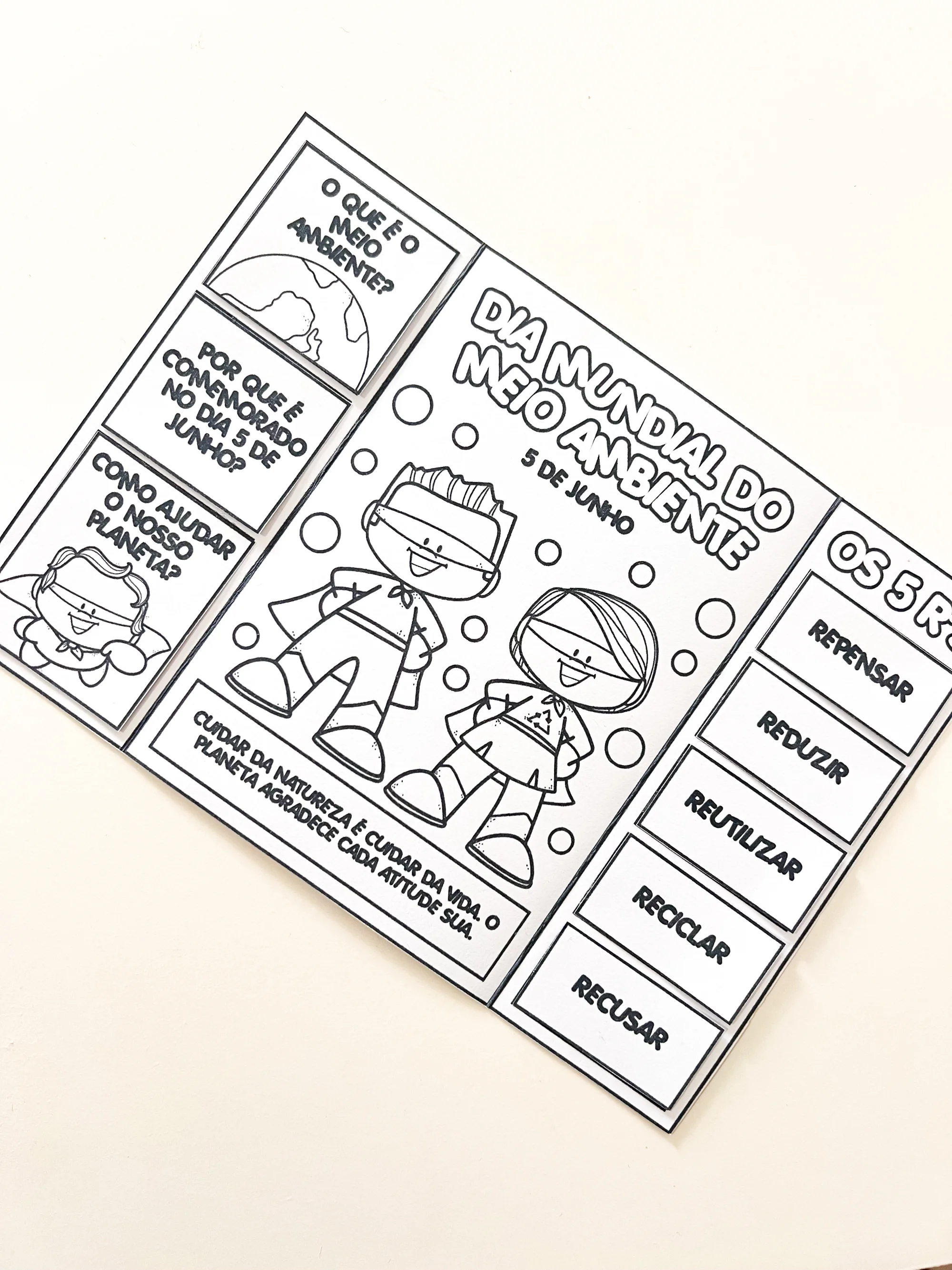 Lapbook do Dia do Meio Ambiente para Imprimir e Colorir — amostra 5: Lapbook do Dia do Meio Ambiente para colorir, com…