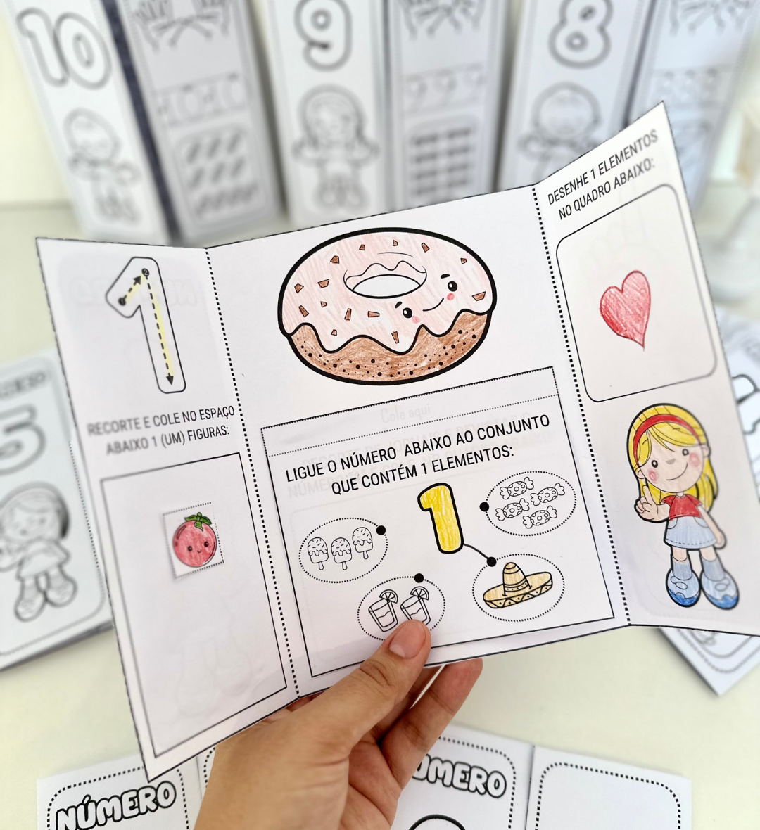 Lapbook dos Numerais de 0 a 10 para Educação Infantil — amostra 1: Lapbook dos Numerais: matemática de 0 a 10