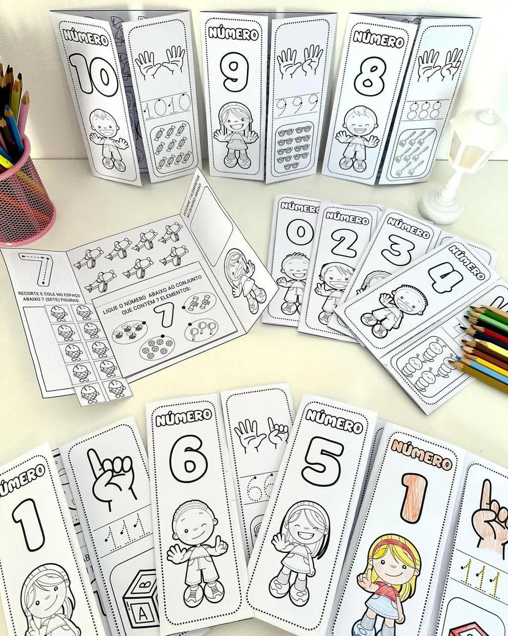 Lapbook dos numerais – Material Pedagógico — amostra 2: Arquivo Lapbook dos Numerais para trabalhar os numerais de 0 a 10…
