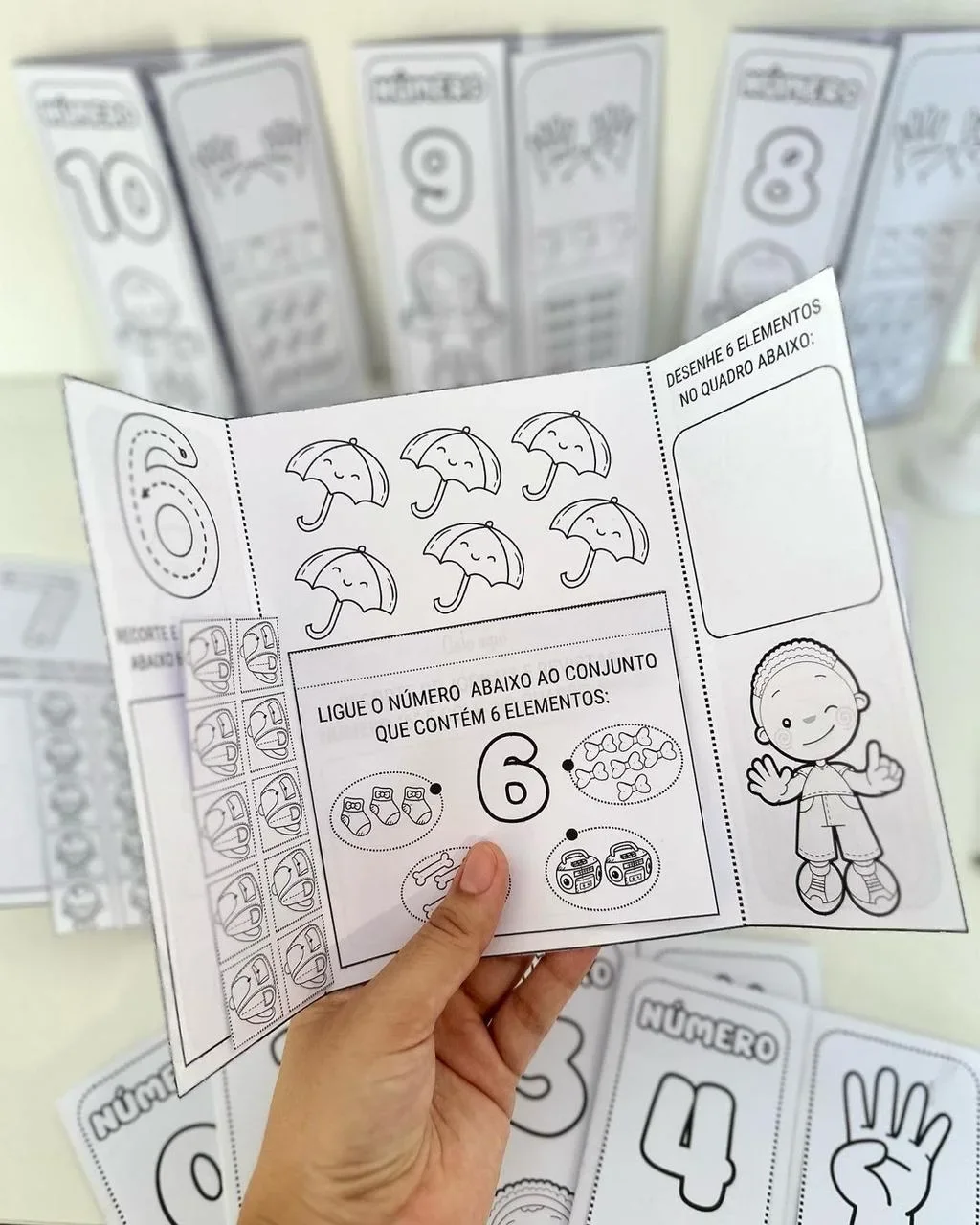 Lapbook dos numerais – Material Pedagógico — amostra 3: Arquivo Lapbook dos Numerais para trabalhar os numerais de 0 a 10…