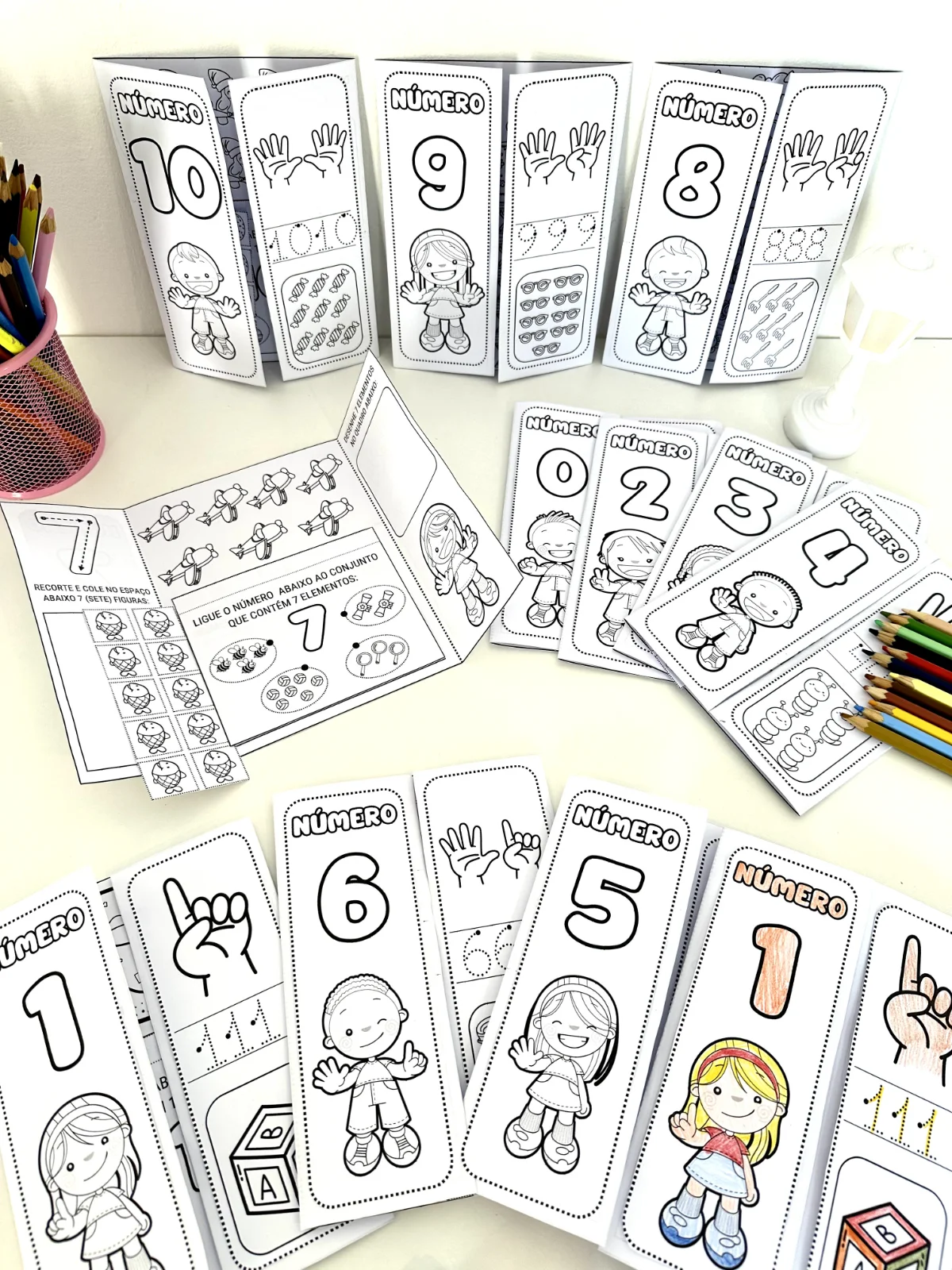 Lapbook dos Numerais – PDF para Imprimir — amostra 1: O que vem no material