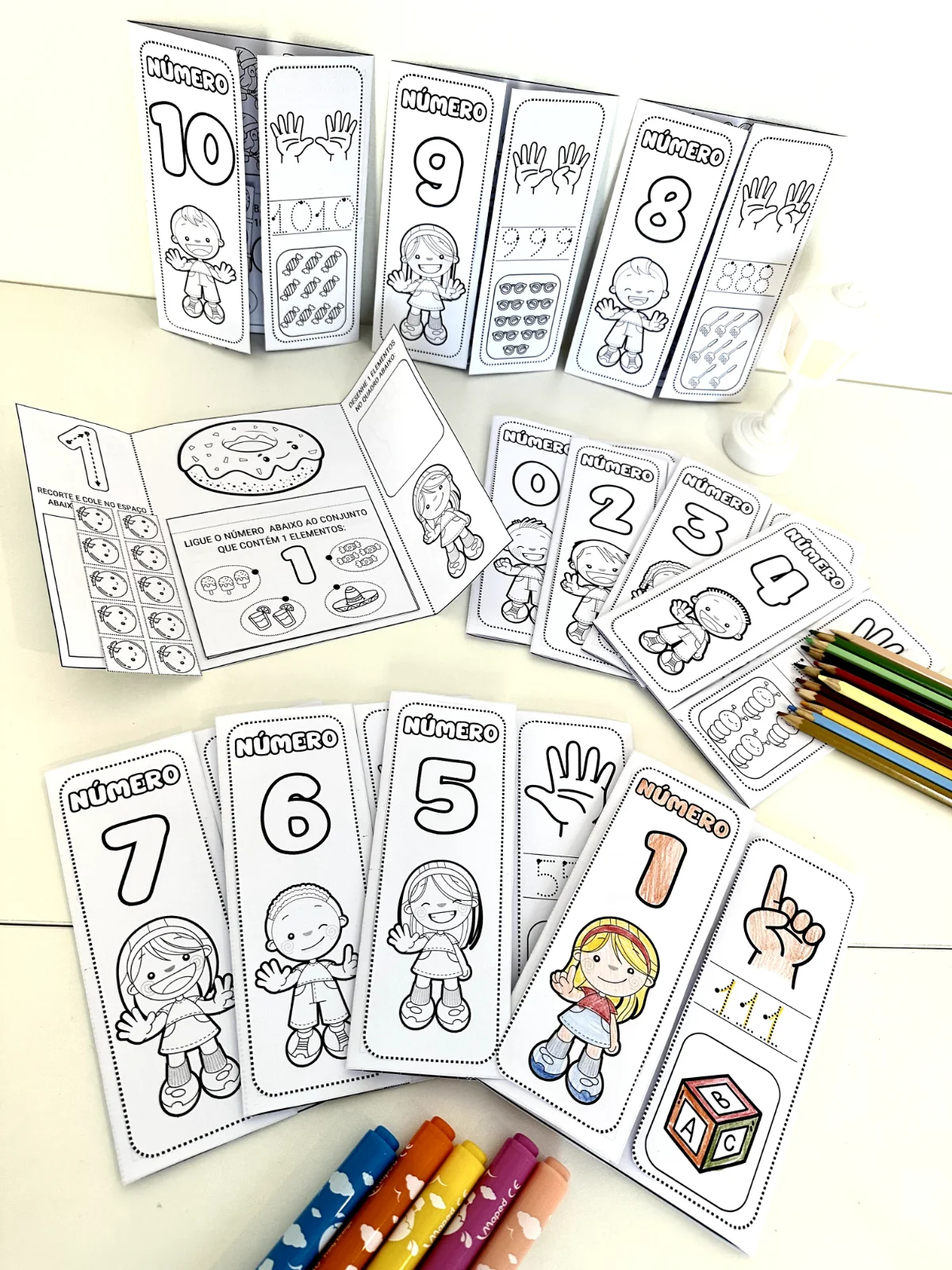 Lapbook dos Numerais – PDF para Imprimir — amostra 6: Lapbook dos Numerais para trabalhar os numerais de 0 a 10 com…